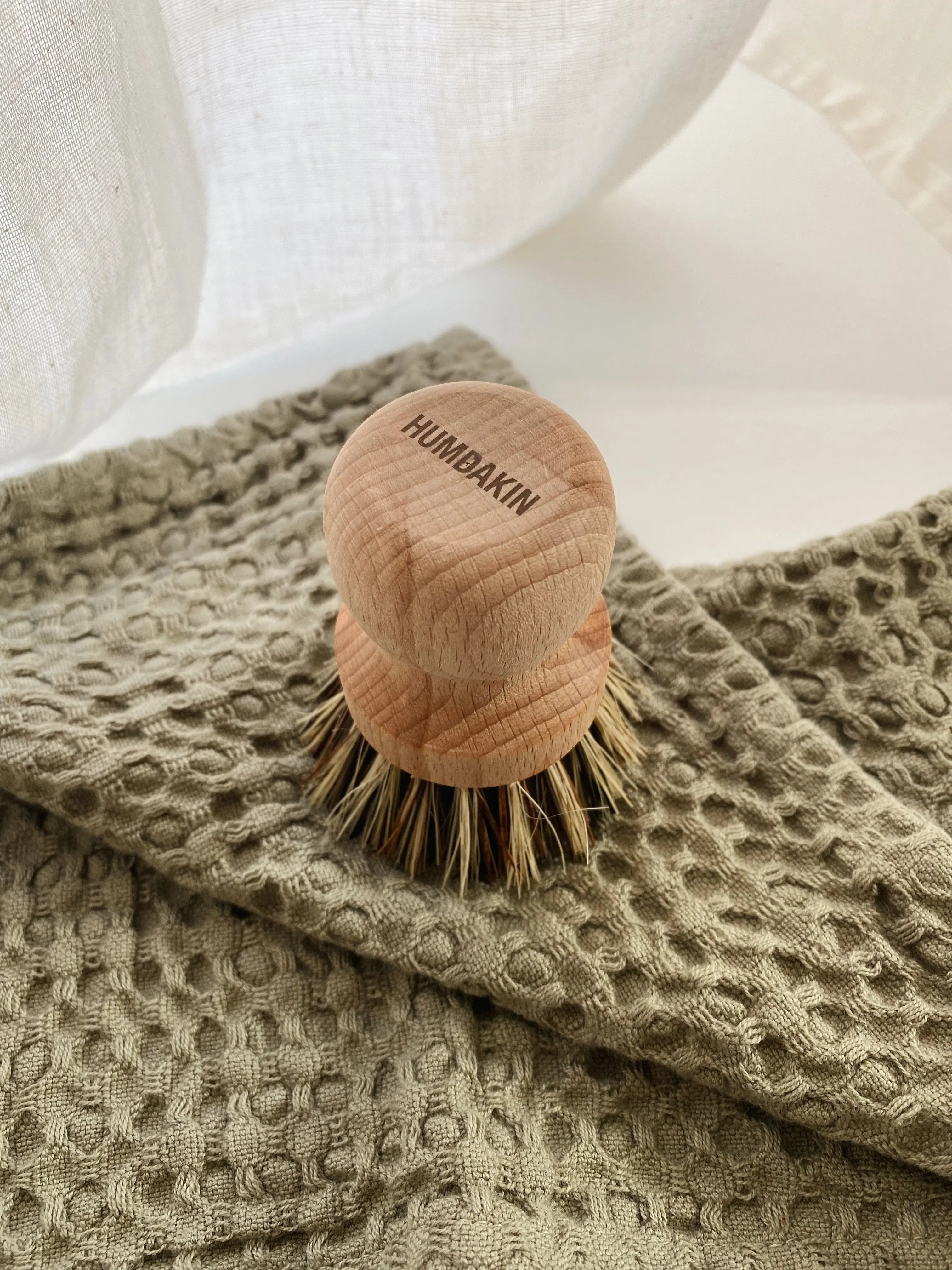 HUMDAKIN Vaflet klud - 2 stk Organic Textiles 107 Stone - Fern